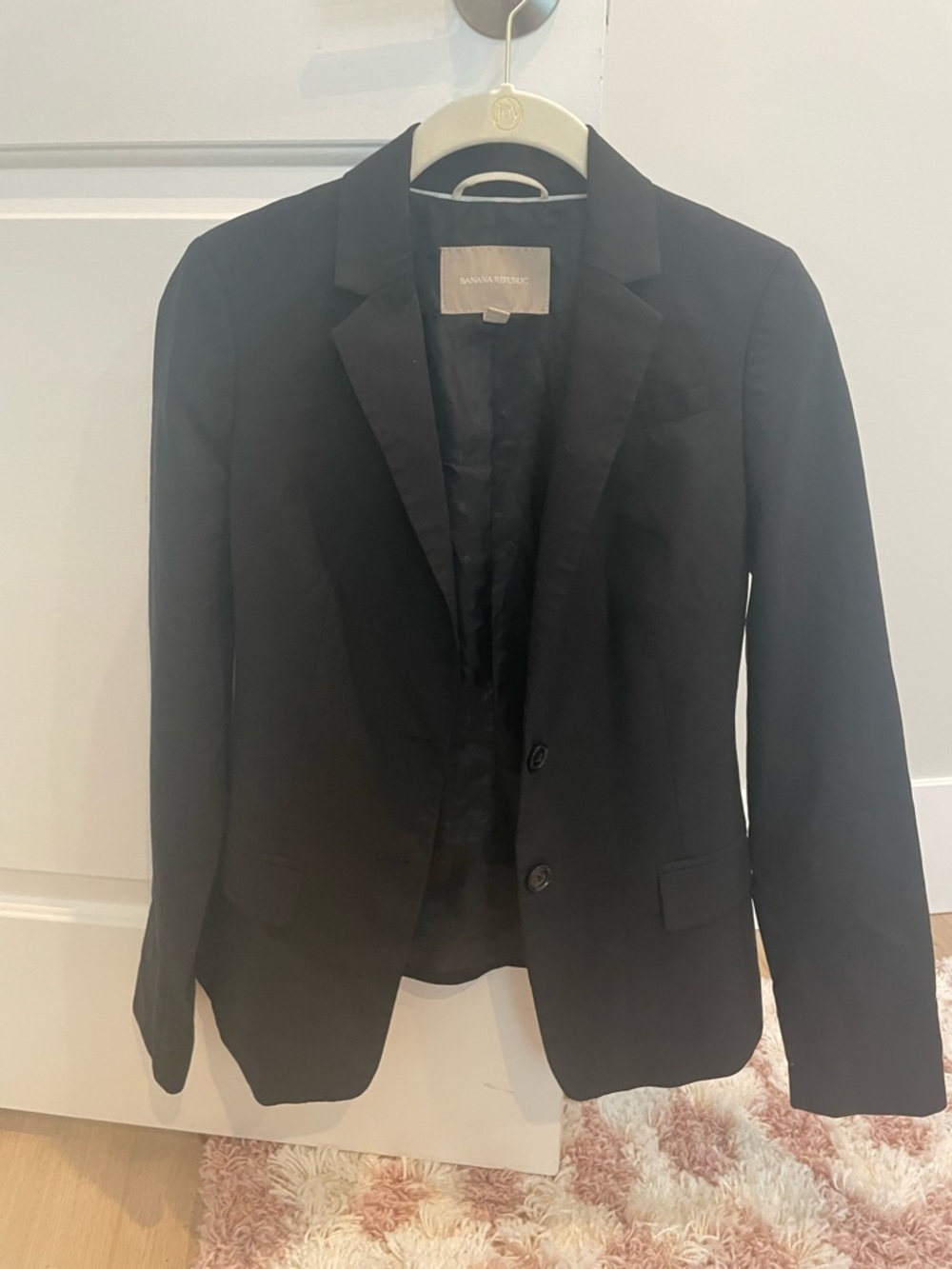 Banana Republic Black Notch Lapel Two-Button Blazer